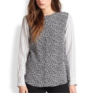 EQUIPMENT FEMME contrast print Lynn silk top